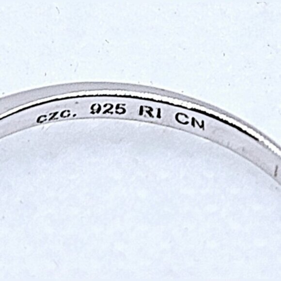 Sterling Silver 925 CZ Heart-Shaped Anniversary Ring Engraved I LOVE YOU - Picture 7 of 11